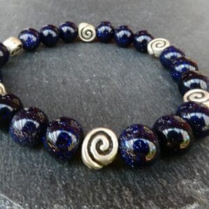 Halfedelsteen Armband - Blauwe Goudsteen