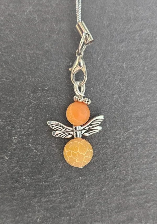 Beschermengel Halfedelsteen - Frosted Agaath Frosted Oranje Geel