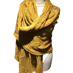 Gebreide Omslagdoek - Oker