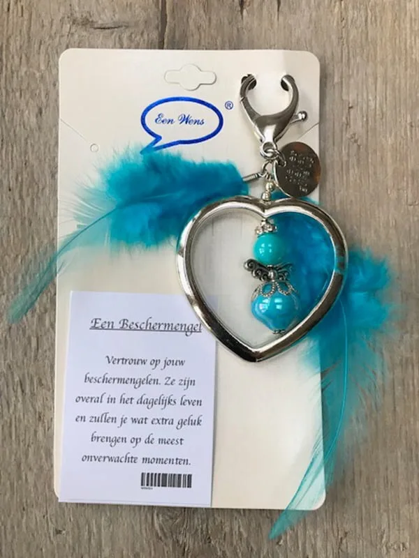 Beschermengel in Hart - Blauw
