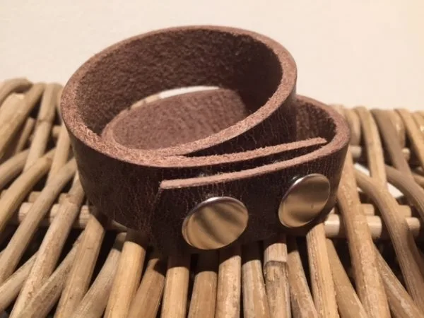 Dubbele Leren Armband - Donker Bruin - Afbeelding 2