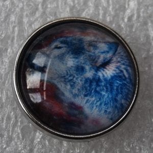 Click - Dier Wolf Zwart, Wit (18-20mm)