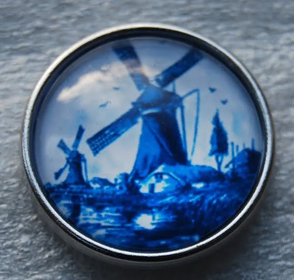 Click - Glas, Molen  Blauw, Wit (18-20mm)