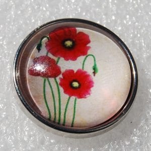 Click - Glas, Bloem  Rood (18-20mm)