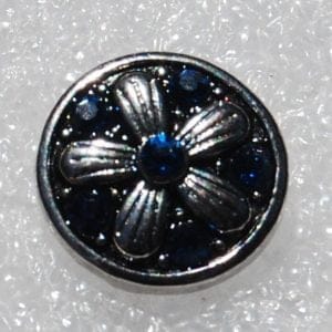 Click - Bloem, Strass  Blauw (12mm)