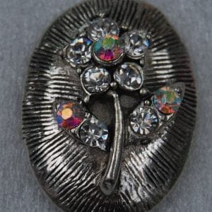 Click - Metaal, Bloem, Strass (18-20mm)