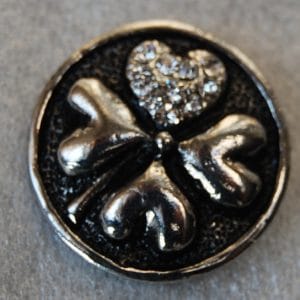 Click - Metaal, Hart, Strass   (18-20mm)