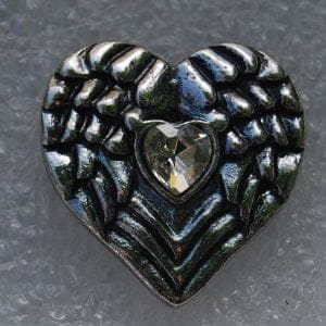 Click - Metaal, Hart, Strass   (18-20mm)