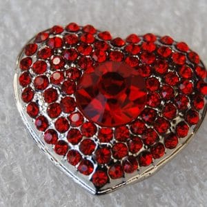 Click - Hart, Strass  Rood (18-20mm)