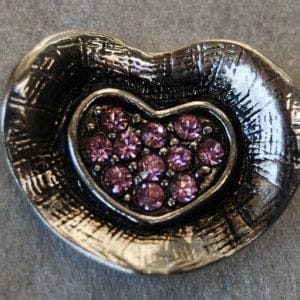 Click - Hart, Strass  Roze (18-20mm)
