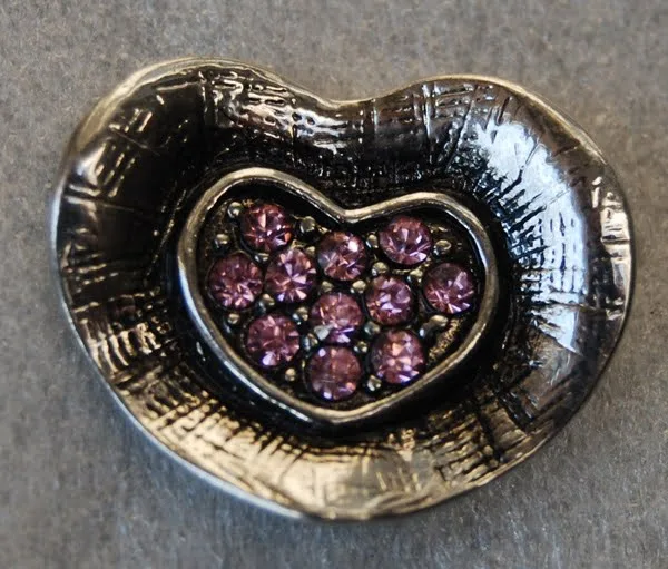 Click - Hart, Strass  Roze (18-20mm)