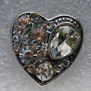 Click - Strass, Hart  Wit (18-20mm)