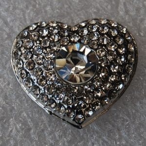 Click - Strass, Hart  Wit (18-20mm)