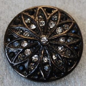 Click - Strass, Bloem  Zwart (18-20mm)