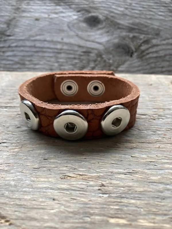 Enkele leren Armband voor 3 Clicks (18-20mm)