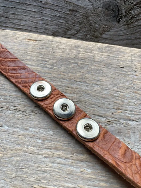 Enkele leren Armband voor 3 Clicks (18-20mm) - Afbeelding 6