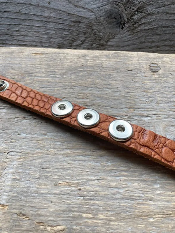Enkele leren Armband voor 3 Clicks (18-20mm) - Afbeelding 5