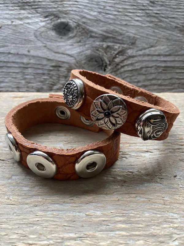 Enkele leren Armband voor 3 Clicks (18-20mm) - Afbeelding 3