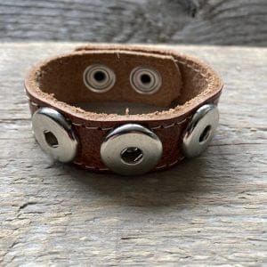 Enkele leren Armband  voor 3 Clicks (18-20mm)