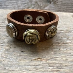 Enkele leren Armband  MET 3 Clicks (18-20mm)