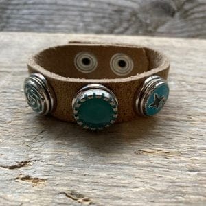 Enkele leren armband  MET 3 Clicks (18-20mm)