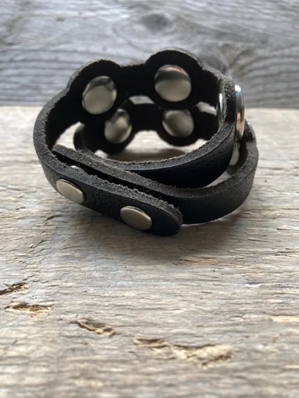 Dubbele leren armband  voor 6 Clicks (18-20mm) - Afbeelding 3