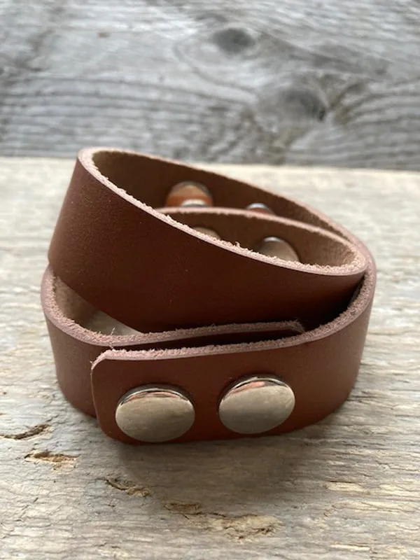 Dubbele leren armband  voor 6 Clicks (18-20mm) - Afbeelding 3