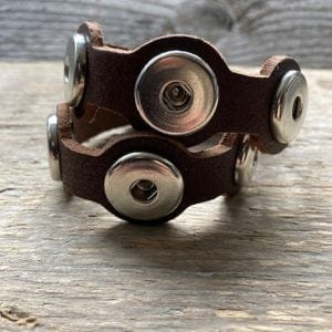 Dubbele leren armband  voor 6 Clicks (18-20mm)