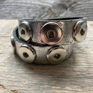 Dubbele leren armband  voor 6 Clicks (18-20mm)