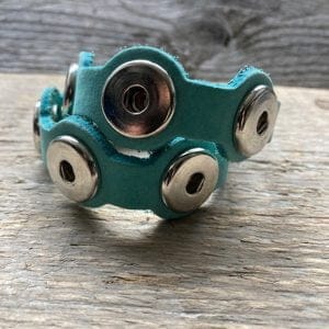 Dubbele leren armband  voor 6 Clicks (18-20mm)