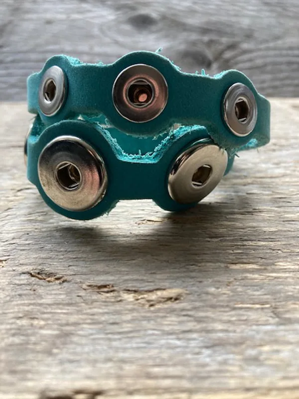 Dubbele leren armband  voor 6 Clicks (12mm&18-20mm)