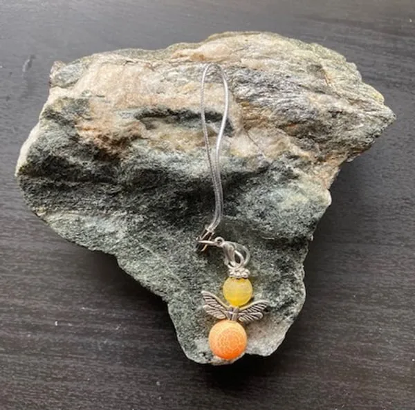 Beschermengel Halfedelsteen - Frosted Agaath Frosted Oranje Geel - Afbeelding 2