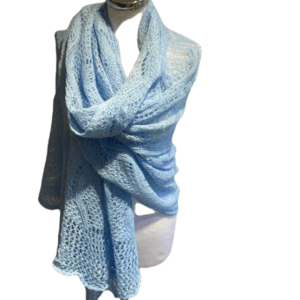Gebreide Omslagdoek - Baby Blauw