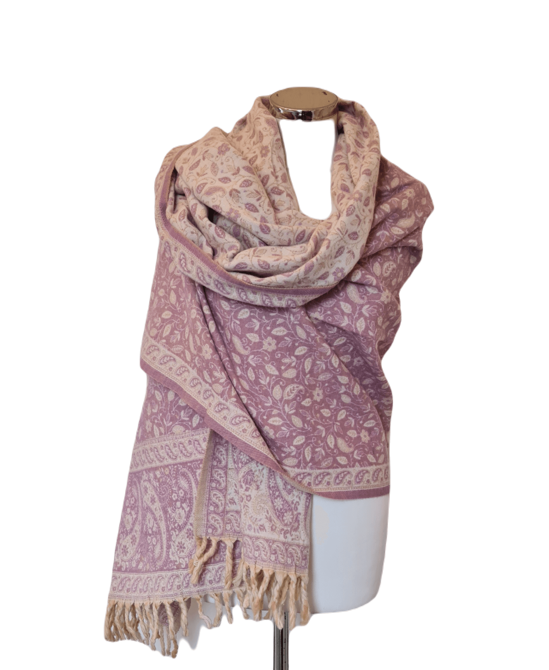 Yakwol Omslagdoek - Lila, Zand - Afbeelding 3