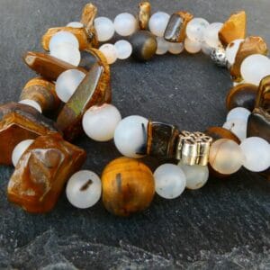 Half Edelsteen Armband set van 2