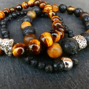 Half Edelsteen Armband set van 3