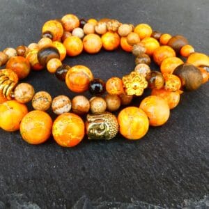 Half Edelsteen Armband set van 3