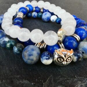 Half Edelsteen Armband set van 3