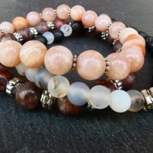 Half Edelsteen Armband set van 3