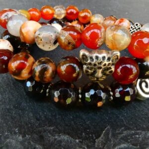 Half Edelsteen Armband set van 3