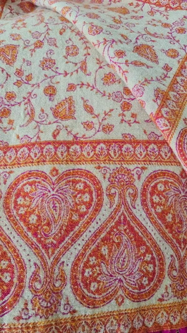 Yakwol Omslagdoek - Oranje, Roze, Zand - Afbeelding 8