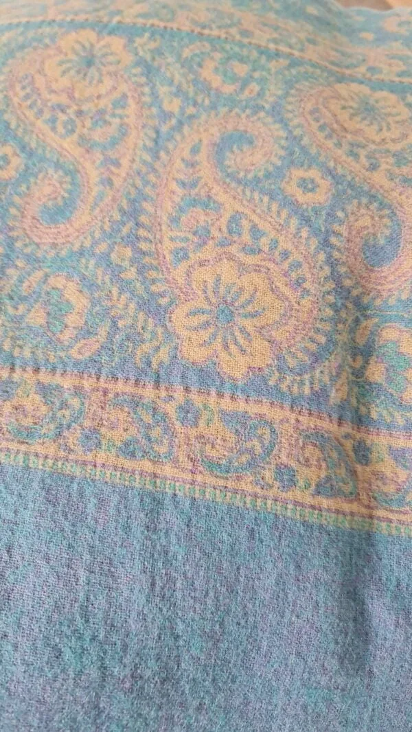 Yakwol Omslagdoek - Blauw, Lila, Roze, Zand - Afbeelding 7