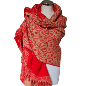 Yakwol Omslagdoek - Oranje, Rood, Zand