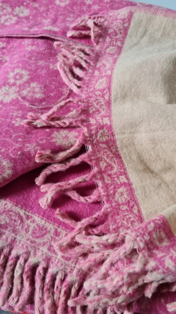 Yakwol Omslagdoek - Lila, Roze, Zand - Afbeelding 5