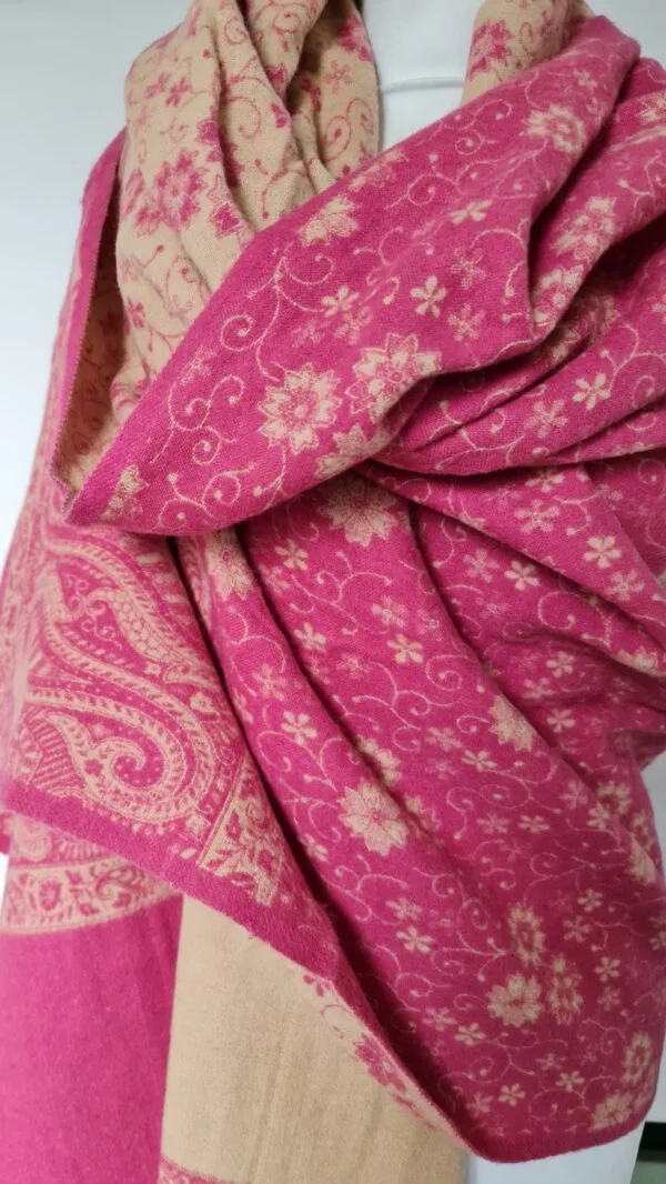 Yakwol Omslagdoek - Lila, Roze, Zand - Afbeelding 4