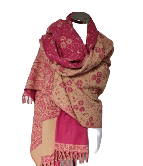 Yakwol Omslagdoek - Lila, Roze, Zand