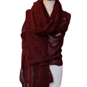 Gebreide Omslagdoek - Aubergine