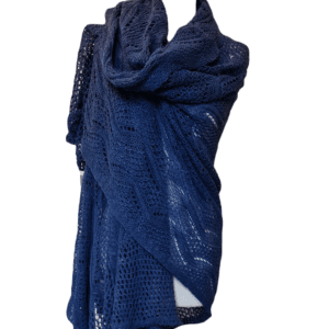 Gebreide Omslagdoek -Blauw