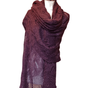 Gebreide Omslagdoek -Paars