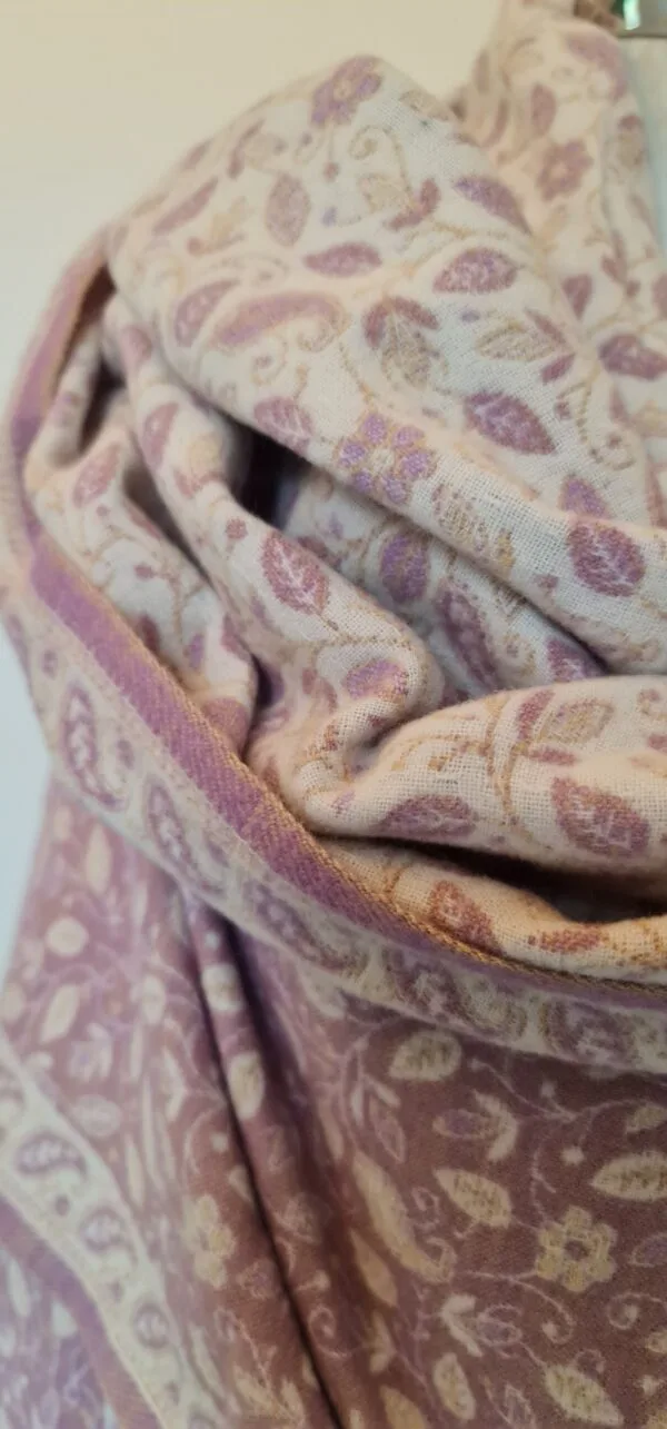 Yakwol Omslagdoek - Lila - Zand - Afbeelding 8